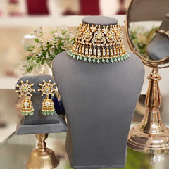Deepika Mint Green Kundan Set
