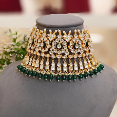 Deepika Green Paachi Kundan Set
