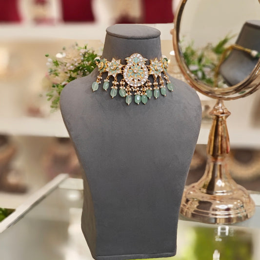 Harshi Paachi Kundan Set