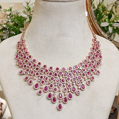 Mia Ruby Red Rose neckline set