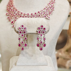 Mia Ruby Red Rose neckline set