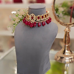 Hashneen Paachi Kundan Choker set (Ruby)