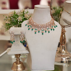 Sharmila emerald green set