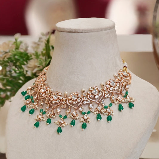 Sharmila emerald green set