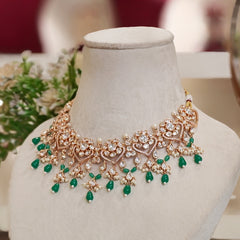 Sharmila emerald green set