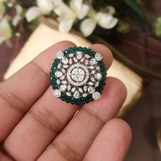 Veena Green AD Ring