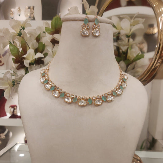 Sneha Mint Green Polki Set