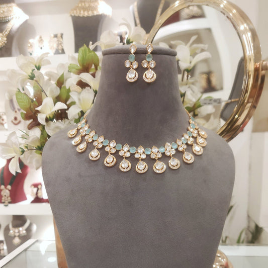 Baani mint green Polki Set