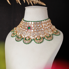 Raassa Green Polki Bridal Set