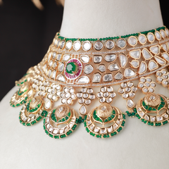 Raassa Green Polki Bridal Set