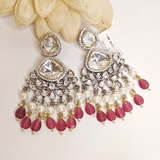 Ridhima Polki Chaandbali (Golden, Grey, Sliver, White, Wine)