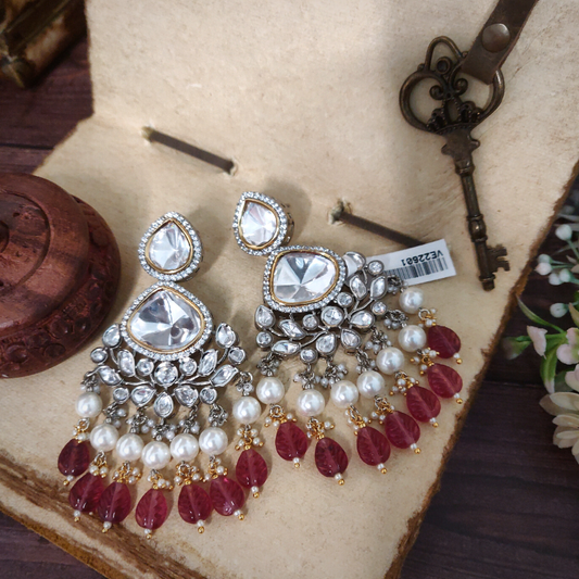 Ridhima Polki Chaandbali (Golden, Grey, Sliver, White, Wine)