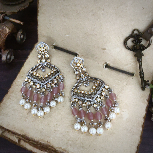 Rivisha Polki Chaandbali Pink