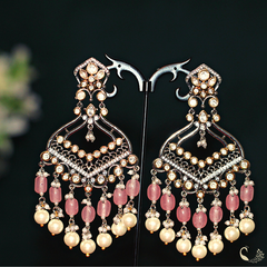 Rivisha Polki Chaandbali Pink