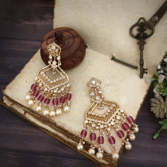 Rivisha Wine Polki Chaandbali