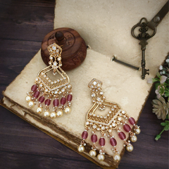 Rivisha Wine Polki Chaandbali