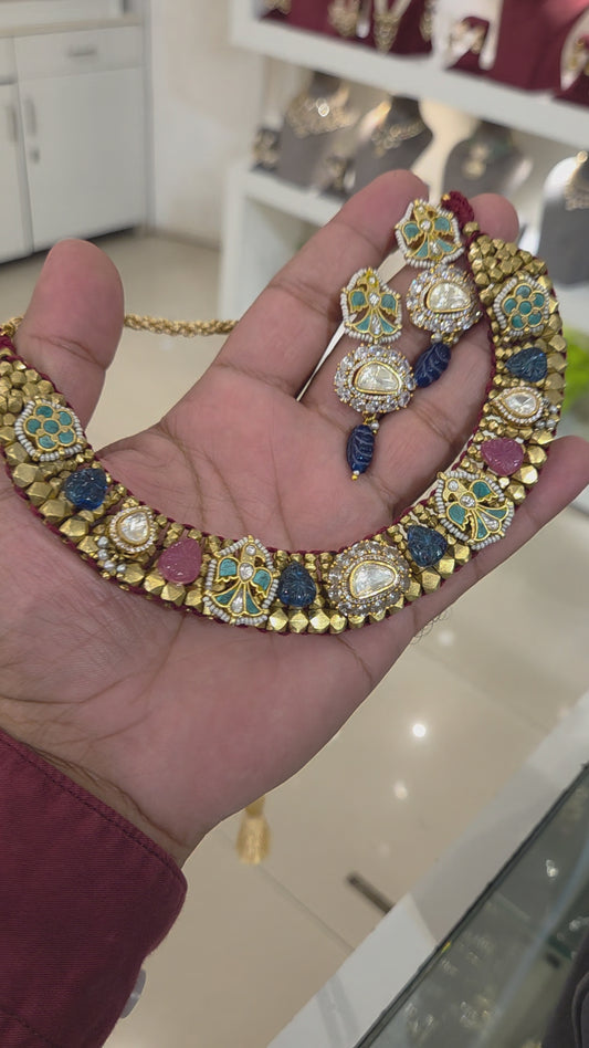 Diwan nizam moissanite polki set