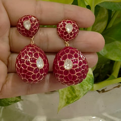 Adam moissanite polki earrings