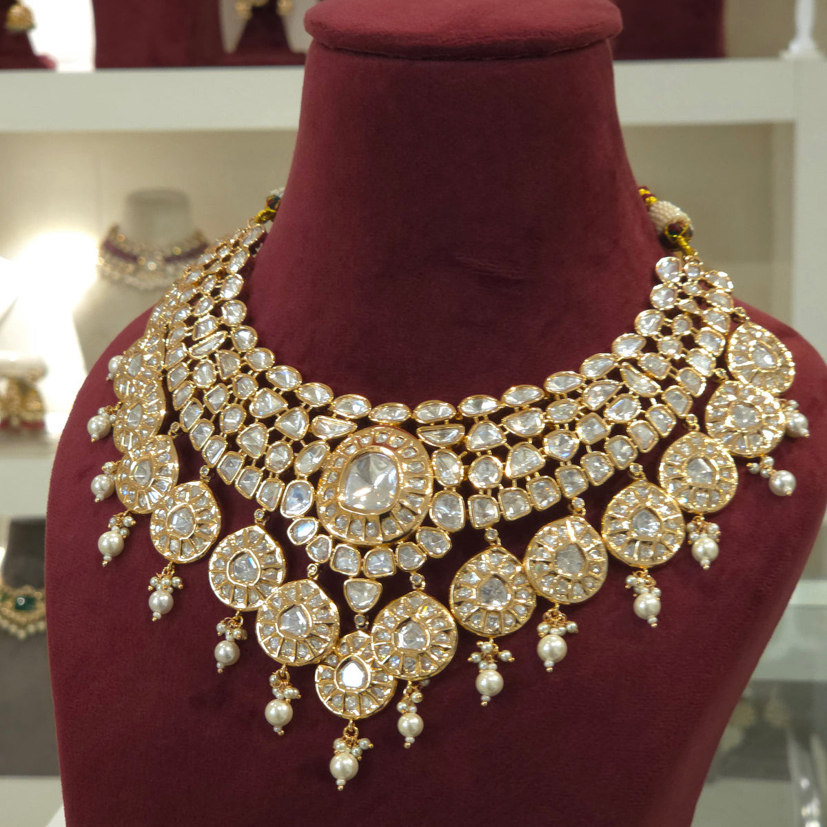 Aarohi Polki Neckline Set