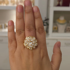 Kusum moissanite polki ring