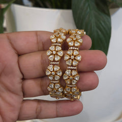 Ajla moissanite polki bangles