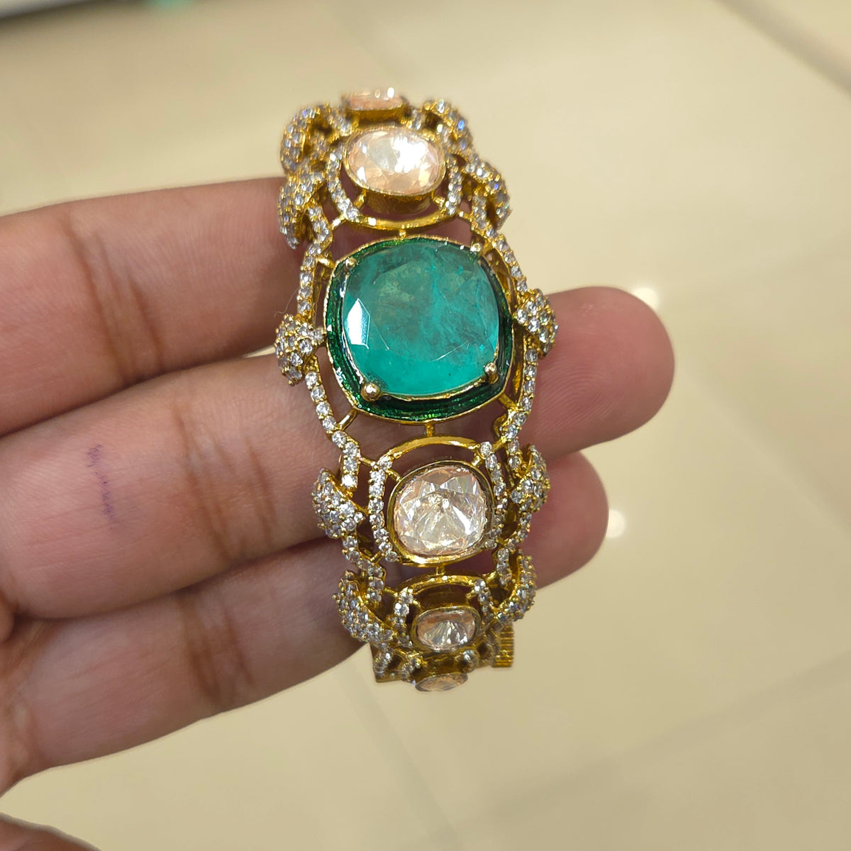Gili moissanite polki bracelet