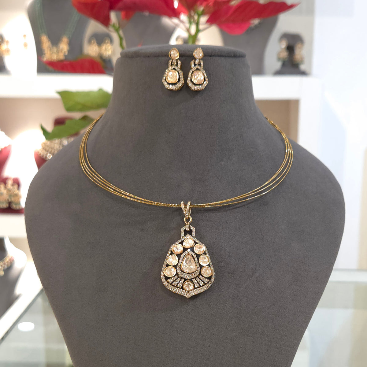Radha Moissanite necklace set