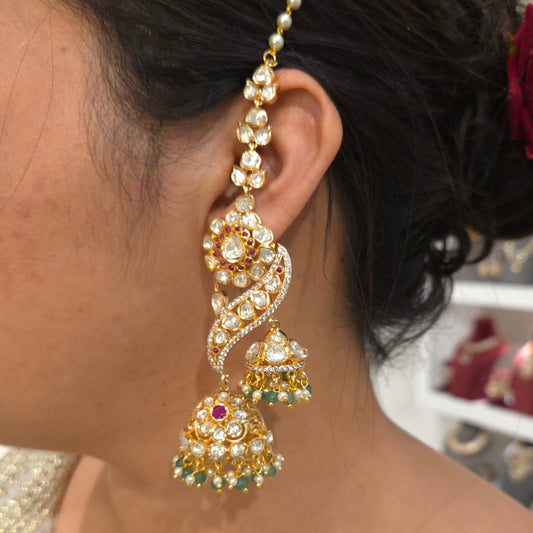 Gunjan moissanite polki jhumka