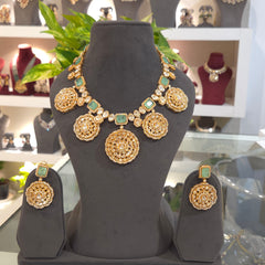 Mukta moissanite polki set