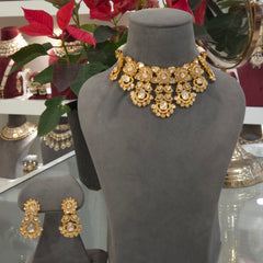 Shina noissanite polki necklace set