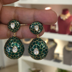 Adam moissanite polki earrings