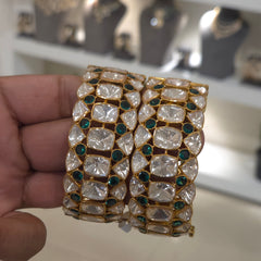 Dhara handset moissanite polki bangle