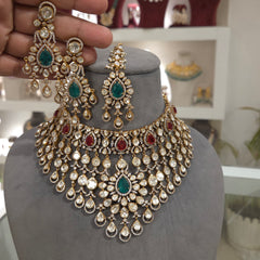 Mehak moissanite necklace set .