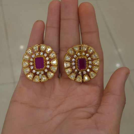 Bellinda Moissanite polki studs