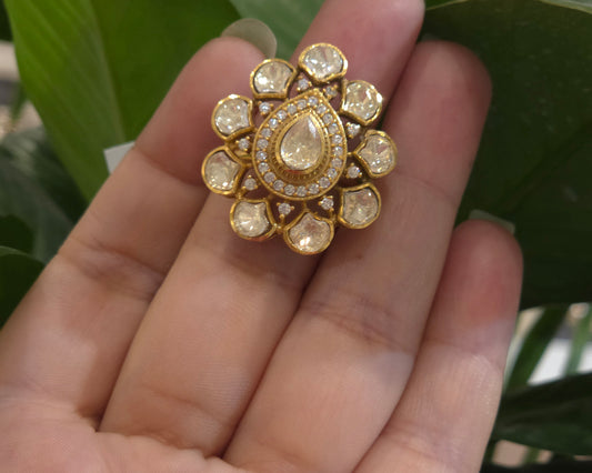 Rajshri Moissanite polki ring