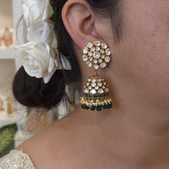 Mehraz customised moissanite polki jhumka