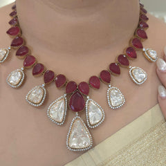 Karni handcrafted moissanite polki set