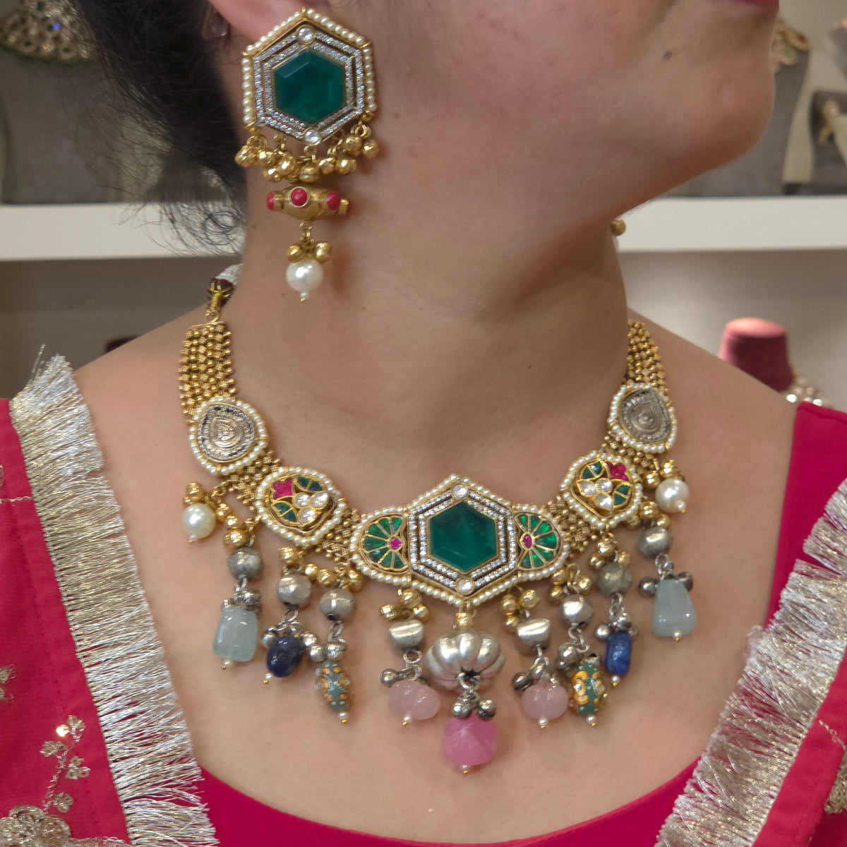 Megha heritage necklace set