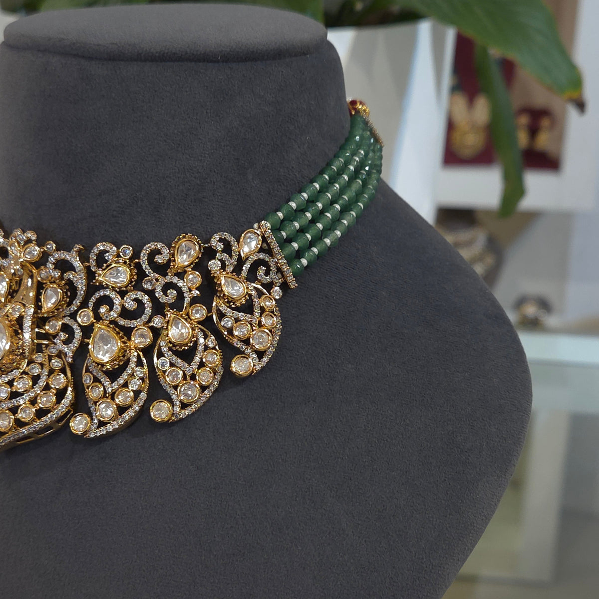 Vibha moissanite polki choker set