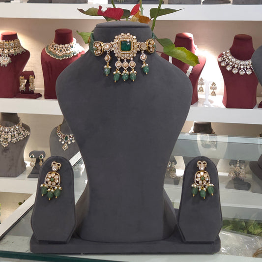 Nidhi moissanite polki choker
