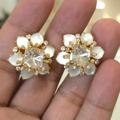Dilshaan moissanite polki and doublets studs