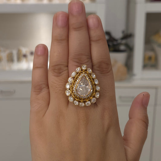 Sana moissanite polki ring