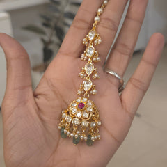 Kanika moissanite Polki maangtikka