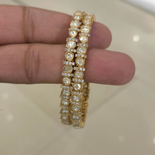 Gurnaaz moissanite Polki bangle