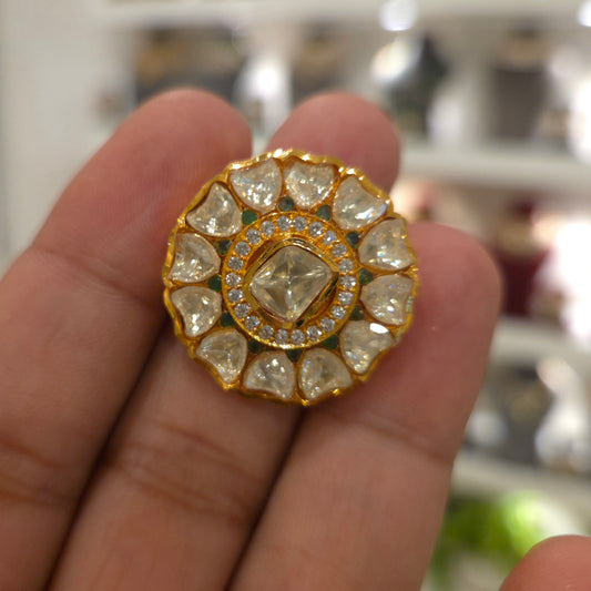 Manu moissanite polki ring