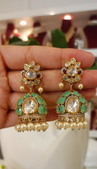 Vedehi moissanite polki jhumka