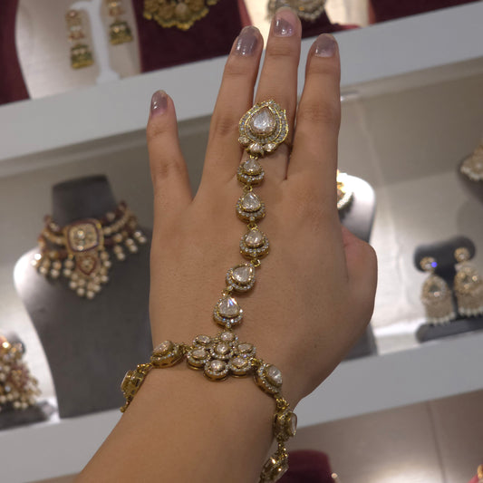 Komal Moissanite polki Hathphool
