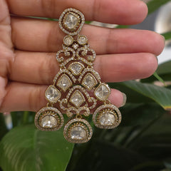 Rashnika Silver Foil Polki necklace set