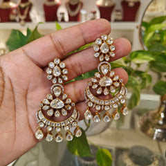 Madhuri moissanite chaandbali earrings