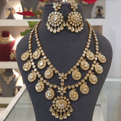 Garima moissanite polki necklace set